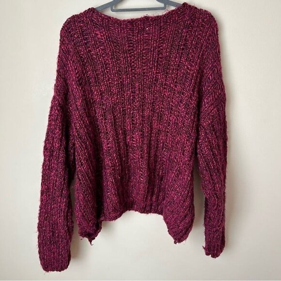 NWOT Dex Natasha Knit Sweater Fuchsia Pink Purple Chunky Knit Sweater Size 3X - Picture 6 of 6